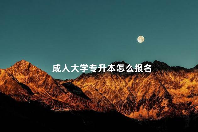 成人大学专升本怎么报名