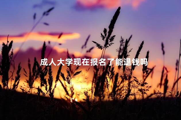 成人大学现在报名了能退钱吗