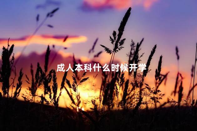 成人本科什么时候开学