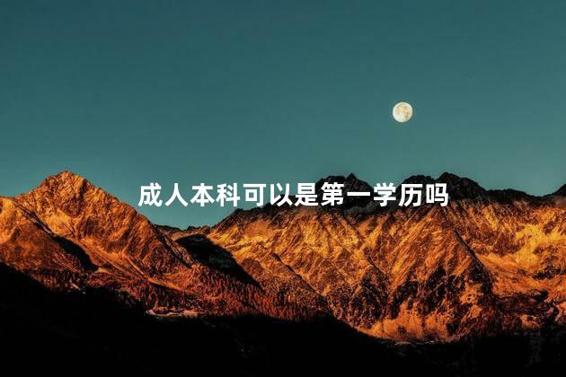 成人本科可以是第一学历吗