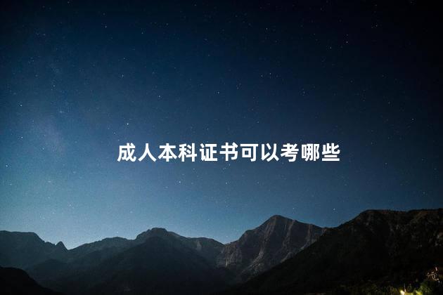 成人本科证书可以考哪些