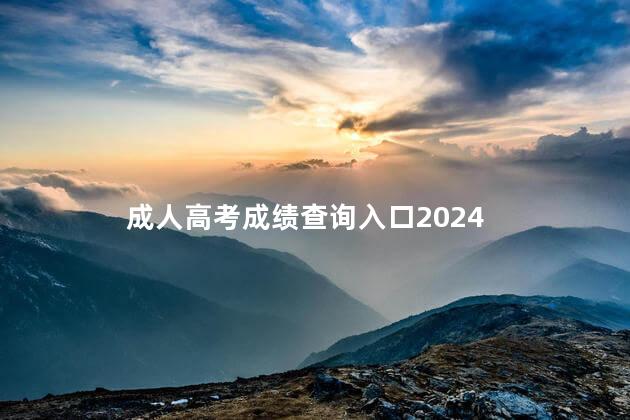 成人高考成绩查询入口2024