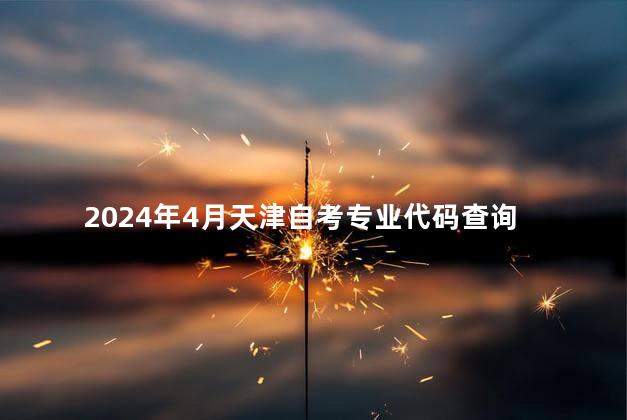 2024年4月天津自考专业代码查询