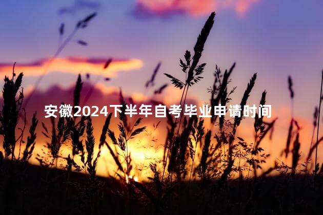 安徽2024下半年自考毕业申请时间