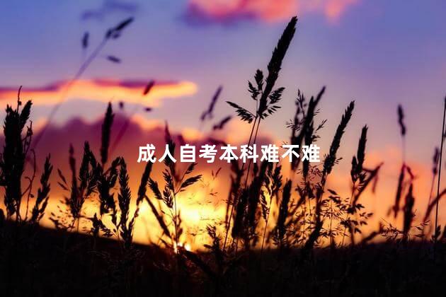 成人自考本科难不难