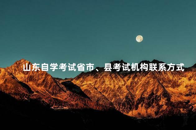 山东自学考试省市、县考试机构联系方式一览表