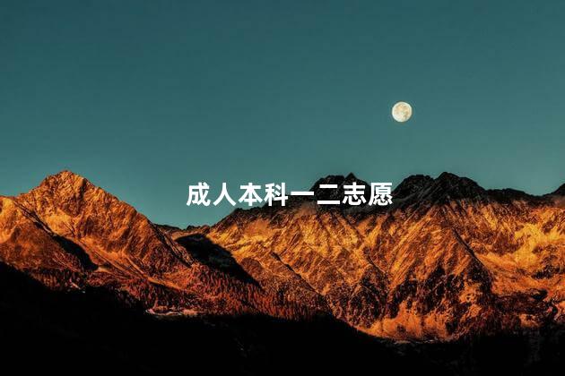 成人本科一二志愿