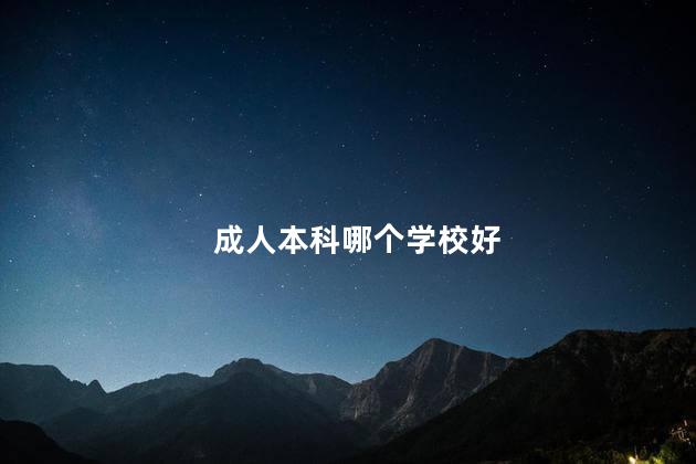 成人本科哪个学校好