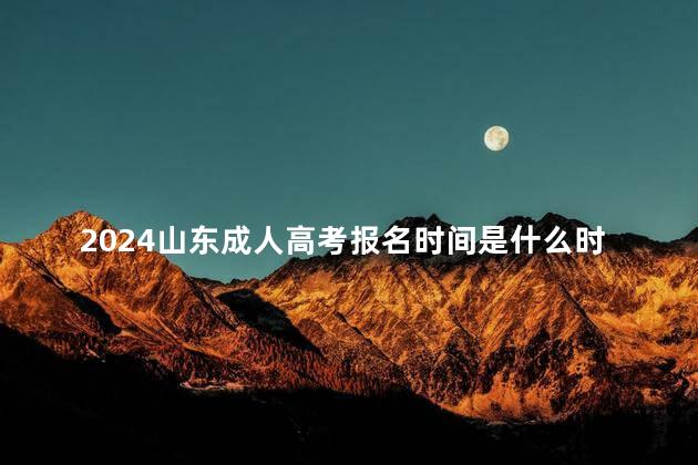 2024山东成人高考报名时间是什么时候