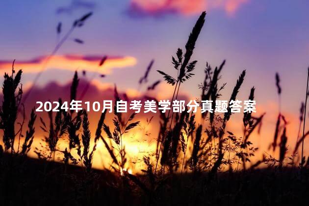 2024年10月自考美学部分真题答案分享