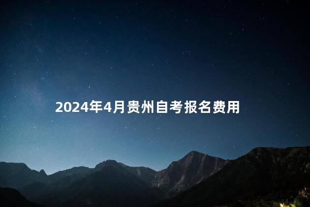 2024年4月贵州自考报名费用