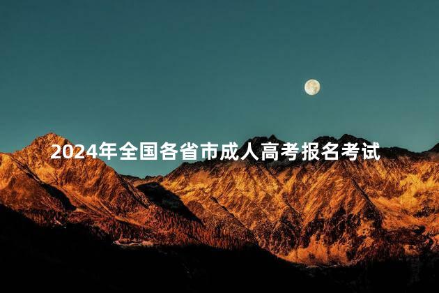 2024年全国各省市成人高考报名考试费汇总