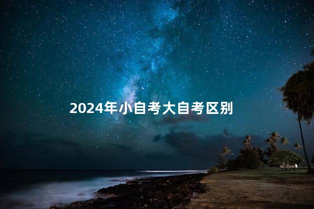 2024年小自考大自考区别