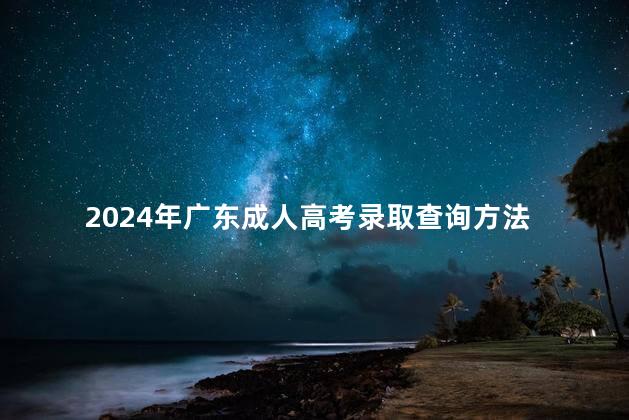 2024年广东成人高考录取查询方法