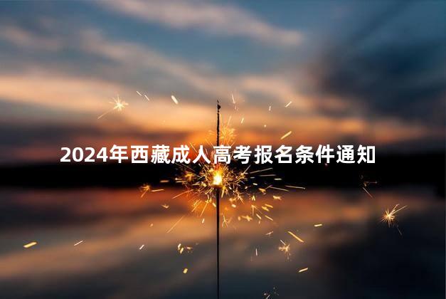 2024年西藏成人高考报名条件通知