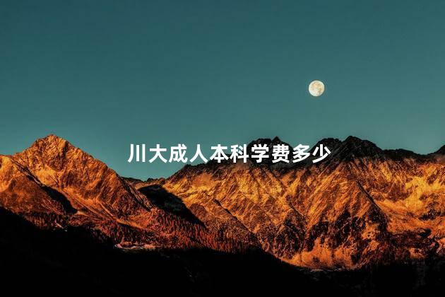 川大成人本科学费多少