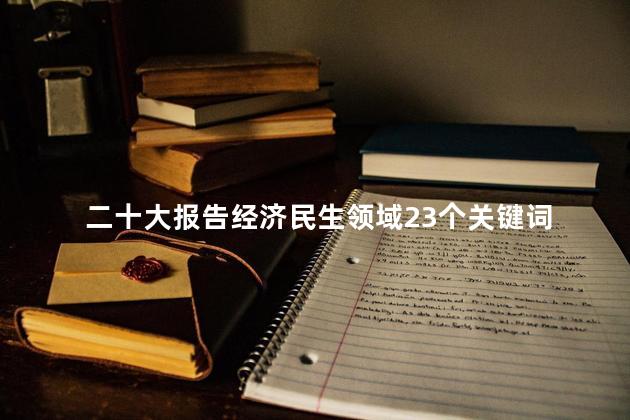 二十大报告经济民生领域23个关键词