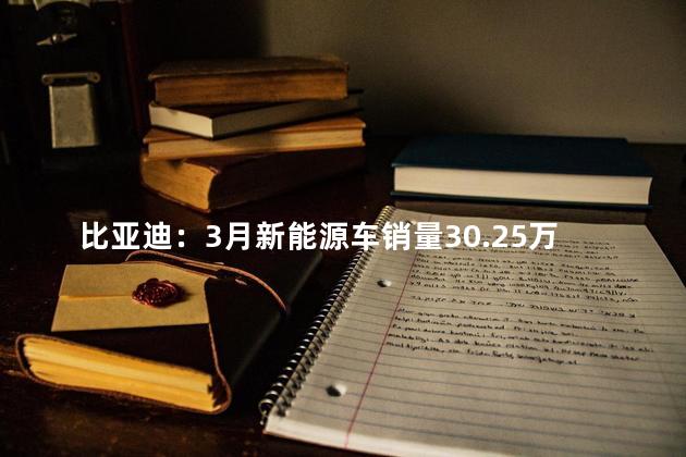 比亚迪：3月新能源车销量30.25万辆